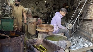 Nickel Chrome Plating Process of Old Lathe Machine Parts  Nickel Chrome in Street Level Pakistan [upl. by Dibb]