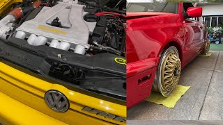 Vr6 Yellow gigster supercharger bbs e52 [upl. by Lede]