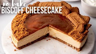 No Bake Biscoff Cheesecake l The Recipe Rebel [upl. by Ecinev687]