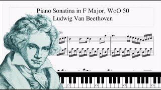 Beethoven  Sonatina in F Major WoO 50 Sheets Piano  Tutorial Piano Ludwig van Beethoven [upl. by Ahsilad]