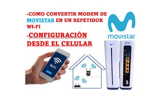 COMO CONFIGURAR CABLE MODEM DE MOVISTAR COMO REPETIDOR WiFiCONFIGURACIÓN DESDE EL CELULARTCG22046 [upl. by Eecart]