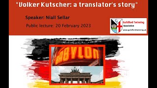 Volker Kutscher a translators story lecture by translator Niall Sellar [upl. by Bat]