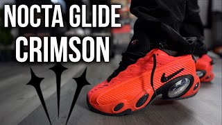 Nike x Nocta Glide “CRIMSON” On Feet Review How To LaceStyle [upl. by Eisteb150]