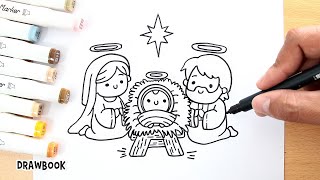 How to Draw the NATIVITY Scene A StepbyStep Tutorial [upl. by Pape]