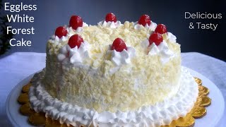 Eggless White Forest Cake  White Forest Cake  Eggless Cake  Moumitas Happy Cooking Lab [upl. by Herta]