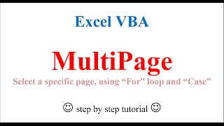 Excel VBA  MultiPage on UserForm [upl. by Ahseei]