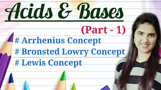 Acids and bases chemistry CSIRNETArrhenius Bronsted Lowry Lewis concept of acids and bases [upl. by Viafore]