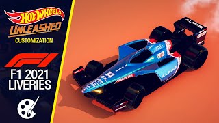 Hot Wheels Unleashed  Customization F1 2021 All Liveries  Todas as Pinturas Formula 1 2021 [upl. by Gintz339]