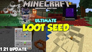 BEST BEDROCK LOOT SEED SurvivalHardcoreSpeedrun 121  Minecraft Bedrock [upl. by Enhpad]