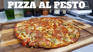 PIZZA al PESTO Receta SIN LEVADURA William Priets [upl. by Roinuj]