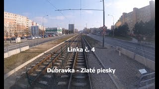 Električková linka č 4 Dúbravka  Zlaté piesky [upl. by Oiziruam]