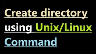 How to create directory using Unix command [upl. by Nisior263]