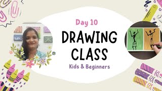 Drawing classes for beginners in hindi day 10  African Modern Art painting step by step [upl. by Beane]