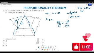 PROPORTIONALITY THEOREM GRADE 12 EXAM QUESTION 2023 JUNE MPUMALANGA P2 [upl. by Nobie783]