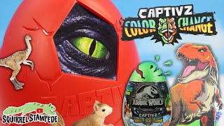 Jurassic World Captivz Color Change Dinosaur Slime Egg Collection Review [upl. by Ardnazxela]