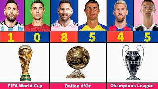 Lionel Messi vs Cristiano Ronaldo Career All Trophies amp Awards 2023 [upl. by Smeaj644]