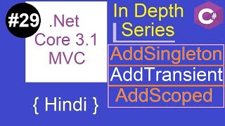 29 Dependency Injection  Service Scope addscoped vs addtransient vs addsingleton hindi  Core MVC [upl. by Meghann]