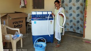 धमाका Voltas Beko Unboxing Review 85 Kg SemiAutomatic Washing Machine How To Use Full Automatic P1 [upl. by Sacha]