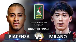 Quarter Finals of Italian Volleyball SuperLega 20232024  Piacenza vs Milano [upl. by Dotty]