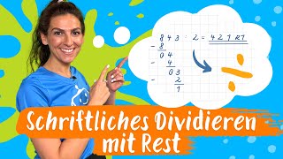 Schriftliches Dividieren mit Rest – EINFACH ERKLÄRT  Mathematik  Silicon Valley Kids [upl. by Xuagram]