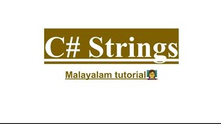 C string  String  example  methods  object  class  malayalam tutorial  csharp programming [upl. by Anhcar]