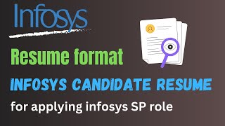 Infosys Resume format for applying SP role  Resume of Infosys employee [upl. by Atalaya]