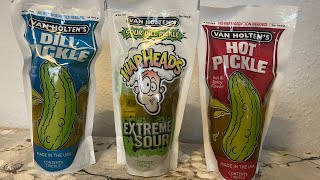 Næsten 1000 subs 😊 Van holten’s pickles sylte agurk dild sur warheads hotchili [upl. by Shandy]