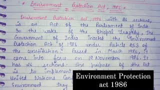 Essay On Environment Protection Act  Short Paragraph On Environment Protection Act 1986 [upl. by Tlok207]