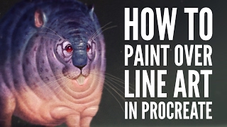 How to Paint Over Line Art in Procreate [upl. by Gaultiero]