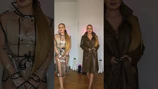 Raincoat vs leather coat fashion style [upl. by Oba]