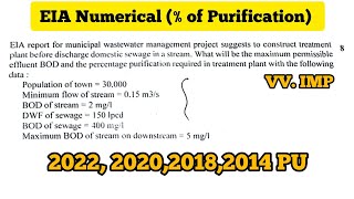 percentage of purification BOD  EIA Numerical  Final Assessment [upl. by Sayce38]