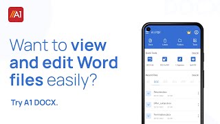 How to View amp Edit Word files on Mobile Easily  Docx Editor amp Viewer  A1 Docx [upl. by Enelrad]