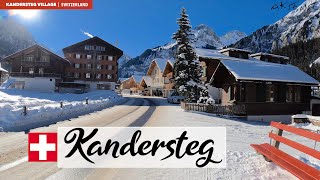 KANDERSTEG Switzerland • Walking Video in Winter • 4K 60fps [upl. by Lledyr]