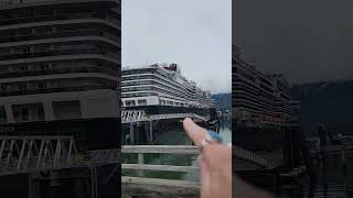 Koningsdam cruise ship at Port in Skagway [upl. by Ordnas]