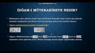 TECVİD DERSLERİ İDĞAMI MÜTEKARİBEYN [upl. by Gladstone11]