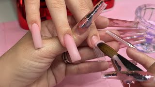 Acrylic Nails Tutorial  French Tip Design [upl. by Brandenburg]