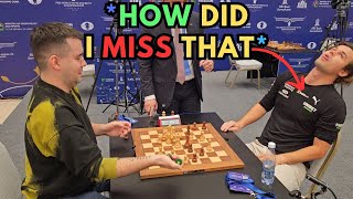 What did Nepo say that made Carlsen go back in his chair  Carlsen vs Nepo  World Blitz 2023 [upl. by Shue]