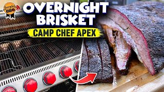 OVERNIGHT Grass Fed Brisket on the Camp Chef APEX Pellet Grill  How to Smoke Brisket Camp Chef APEX [upl. by Irmine]