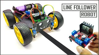 How To Make Arduino Line Follower Robot Using L298N Motor Driver [upl. by Ahsinyt]