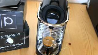 Pressogno Kaffeekapseln in der Nespresso Pixie Maschine von Krups [upl. by Kato369]