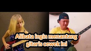 Alibata terkejut melihat gitaris cewek ini [upl. by Llerdnam514]