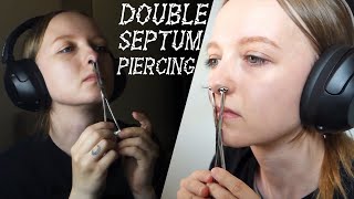 Piercing My Septum TWICE🥴DOUBLE SEPTUM PIERCING [upl. by Suoivatnod771]