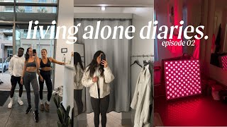 living alone diaries ep2  red light therapy at home fall shopping at the mall amp cycling class [upl. by Silda]