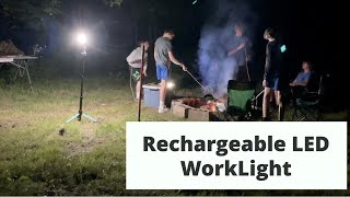 REVIEW GoGonova Rechargeable LED Worklight with Stand  Great for the Outdoors [upl. by Shawn]