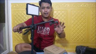 unboxing tripod stand with led lampu smartcom overhead phone unboxing [upl. by Wanids49]