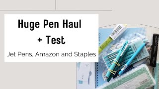 Pen Haul and Swatches 2022  JetPens Amazon and Staples [upl. by Eryt]