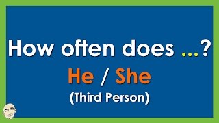 How Often Does  He  She  Third Person Pronouns  Easy English Conversation Practice  ESL [upl. by Olatha]