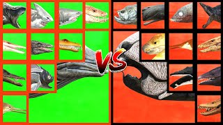 AQUATIC TOURNAMENT Mosasaurus VS Megalodon VS Arganodus VS Tylosaurus VS Acrophyseter in ARBS [upl. by Anawot]