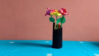 Diy Flower Vase Making With Cardboard  Easy Flower Vase Making Idea [upl. by Chase673]