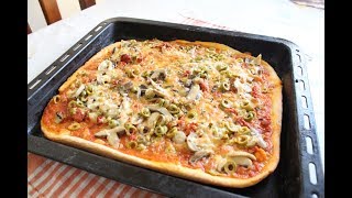 Pizza à la viande hâchée et champignon  بيتزا بالكفتة و الفطر [upl. by Sixla347]